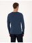 Erkek Indigo Melanj Slim Fit Bisiklet Yaka Basic Triko Kazak 50314192-VR155 5