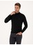 Erkek Siyah Slim Fit Yarım Balıkçı Yaka Basic Triko Kazak 50314176-VR046 3