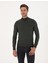 Erkek Koyu Haki Slim Fit Yarım Balıkçı Yaka Basic Triko Kazak 50314176-VR111 1