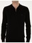 Erkek Siyah Slim Fit Polo Yaka Fermuarlı Basic Triko Kazak 50314191-VR046 6