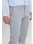 Erkek Gri Slim Fit Dar Kesim Yan Cep Pamuklu Esnek Chino Pantolon 5