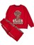 Kız Çocuk Pamuklu Kırmızı Kız Toka Desenli Uzun Kollu Bol Paça Eşofman Takımı 2