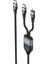 DUO POWER 100W Çift Uçlu, Type-C To Lightning + Type-C Şarj Kablosu, Örgü Tasarım, 1.2 Metre, Siyah 1