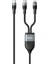 DUO POWER 100W Çift Uçlu, Type-C To Lightning + Type-C Şarj Kablosu, Örgü Tasarım, 1.2 Metre, Siyah 2