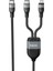 DUO POWER 100W Çift Uçlu, Type-C To Lightning + Type-C Şarj Kablosu, Örgü Tasarım, 1.2 Metre, Siyah 3