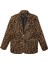 Leopar Desenli Kaşe Blazer Ceket 2