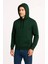 Erkek Üç Iplik Kapüşonlu Kanguru Cepli Sweatshirt Hoodie - Haki 3
