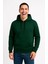 Erkek Üç Iplik Kapüşonlu Kanguru Cepli Sweatshirt Hoodie - Haki 4