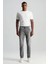 Saf Pamuk Slim Fit Gri Denim Pantolon 2