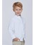 Düğmeli Yaka Beyaz Saf Pamuk Çocuk Gömlek 3