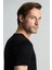 Siyah V Yaka Basic T-Shirt 4