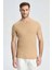 Kaşmir Karışım Bisiklet Yaka Camel T-Shirt 2