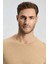 Kaşmir Karışım Bisiklet Yaka Camel T-Shirt 3