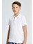 Beyaz Havlu Kumaş Polo Yaka Çocuk T-Shirt 1