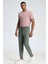 Bağcıklı Haki Slim Fit Triko Pantolon 2