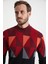 Desenli Siyah-Kırmızı Yarım Balıkçı Yaka Merino Yün Triko 4