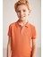 Nakış Logolu Turuncu Polo Yaka Çocuk T-Shirt 2