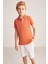 Nakış Logolu Turuncu Polo Yaka Çocuk T-Shirt 4