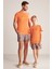 Nakış Logolu Bisiklet Yaka Turuncu Pamuk Çocuk T-Shirt 5