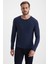 Kaşmir Karışım Lacivert Uzun Kollu T-Shirt 1