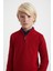 Fermuarlı Merino Yün Kırmızı Activewear Çocuk Triko 1