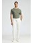 Bağcıklı Beyaz Slim Fit Triko Pantolon 3