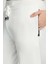 Bağcıklı Beyaz Slim Fit Triko Pantolon 4