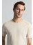 Bisiklet Yaka Krem Rengi Giza Pamuk Triko T-Shirt 3
