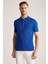 Baklava Desen İndigo Mavi Merserize Pamuk Triko Polo 4