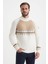 Kaşmir Karışım Yarım Balıkçı Yaka Ekru Kazak 1