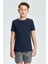 Lacivert Bisiklet Yaka Basic Çocuk T-Shirt 1
