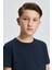 Lacivert Bisiklet Yaka Basic Çocuk T-Shirt 3