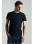 Bisiklet Yaka Lacivert Basic T-Shirt 3