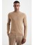 Camel Boğazlı Slim Fit Merino Yün Triko 1