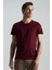 Bisiklet Yaka Bordo Basic T-Shirt 1