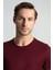 Bisiklet Yaka Bordo Basic T-Shirt 5