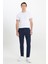 Erkek Lacivert Slim Fit İtalyan Kesim Yan Cepli Esnek Casual Pantolon 3