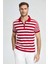 Fermuar Detaylı Kırmızı Beyaz Çizgili Merserize Pamuk Triko Polo 1