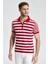 Fermuar Detaylı Kırmızı Beyaz Çizgili Merserize Pamuk Triko Polo 3