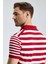 Fermuar Detaylı Kırmızı Beyaz Çizgili Merserize Pamuk Triko Polo 5