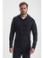 M Logolu Kapüşonlu Siyah Hoody 1