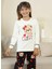 Küçük Sevimli Ayıcık Desenli Kız Çocuk Pijama Takımı - Ekru 1