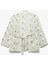 Pamuklu Floral Işlemeli Fisto Kruvaze Oversize Kimono Ceket 4