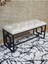 Siyah Boyalı Içi Kareli Diktörtgen 100 cm x 40 cm Oturak Puf - Bench - Makyaj Oturağı - Oturak Krem Renk 100 x 40 Boyut/ebat 1