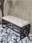Siyah Boyalı Içi Kareli Diktörtgen 100 cm x 40 cm Oturak Puf - Bench - Makyaj Oturağı - Oturak Krem Renk 100 x 40 Boyut/ebat 3