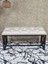 Siyah Boyalı Içi Kareli Diktörtgen 100 cm x 40 cm Oturak Puf - Bench - Makyaj Oturağı - Oturak Krem Renk 100 x 40 Boyut/ebat 4