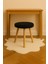Siyah Teddy Yuvarlak Puf Bench Ahşap Modern Ayak Dekoratif Peluş Tabure 1