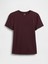 Kadın Bordo Closeknit Jersey T-Shirt 2