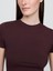 Kadın Bordo Closeknit Jersey T-Shirt 3