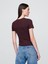 Kadın Bordo Closeknit Jersey T-Shirt 4